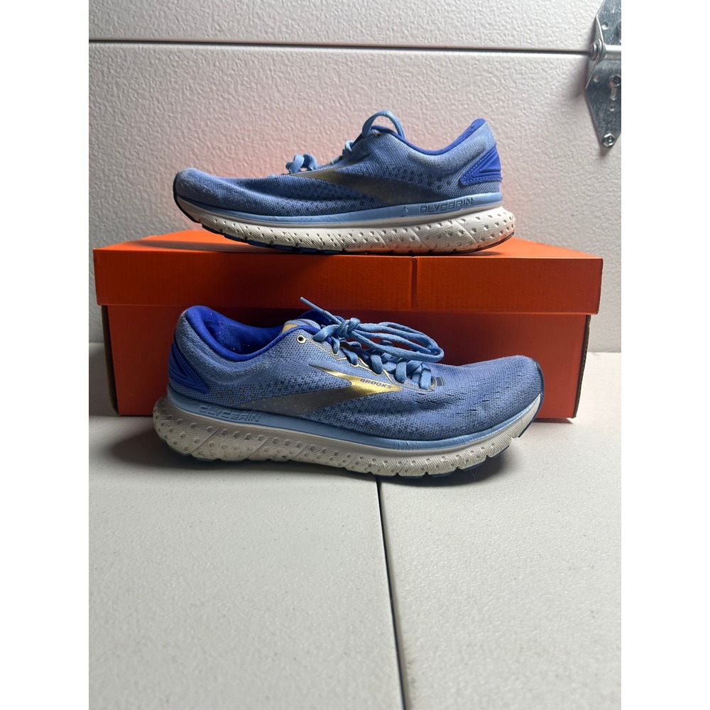 Brooks Glycerin 18 Light Blue Gold Womens 8.5 #3043